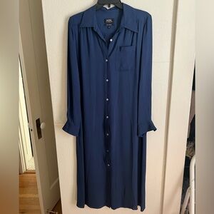 Apc dress, long blue button up